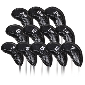 Juego de 12 patrones de cocodrilo PVC Iron Rod Ball Cover Golf Cue Tapa protectora con cierre magnético Conveniente y duradero - Product Image 5