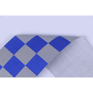 Material de Tela de PVC Reflectante de Alta Visibilidad, Autoadhesivo, con Diseño a Cuadros Azul y Blanco, para Costura y Advertencia, Venta al Por Mayor de EPP - Product Image 3