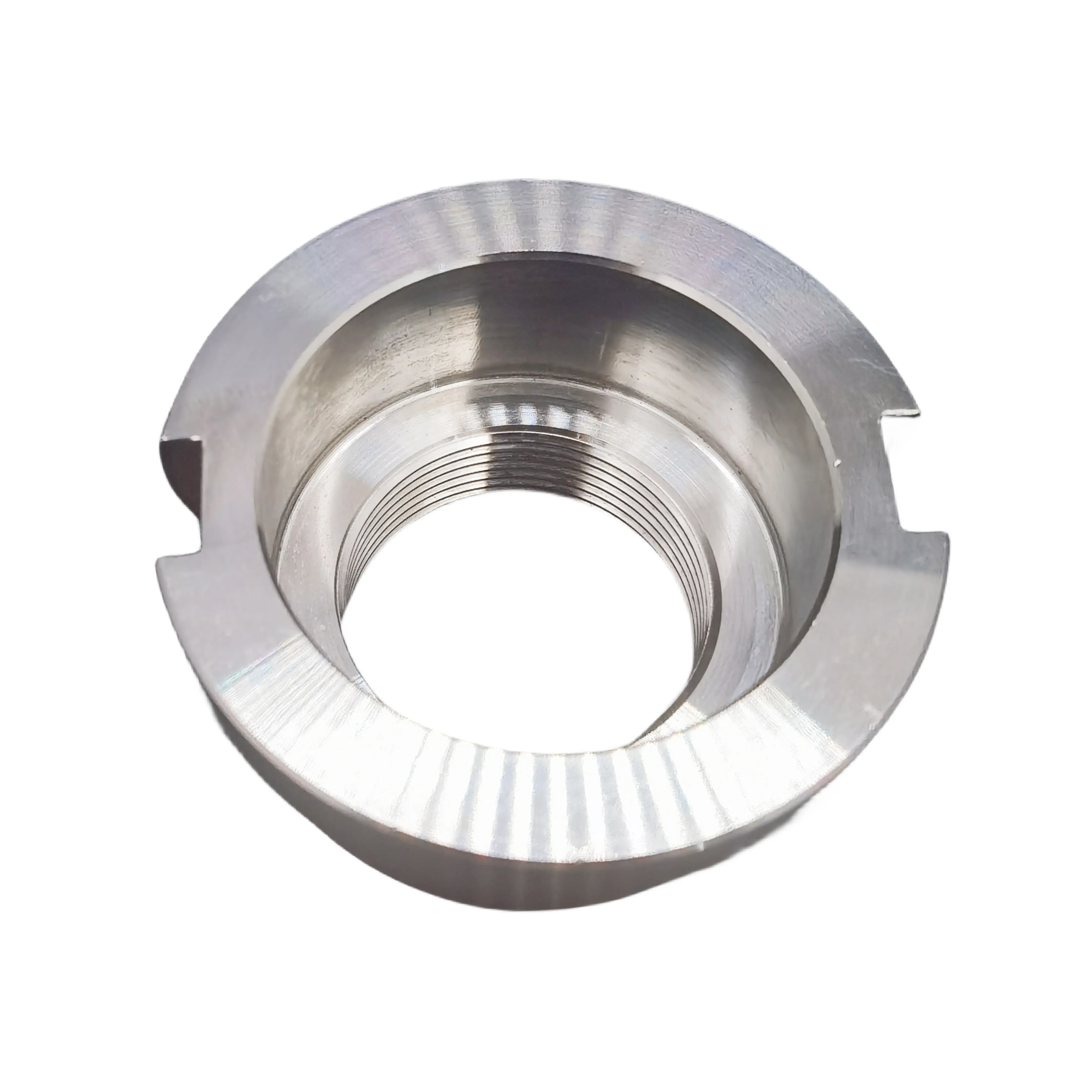 One Stop Customized Precision Slotted Round Nut Bearing Stainless Steel Cnc Machining Parts Service