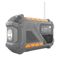14800MWH Tragbarer Akku für Zuhause, Hochleistungs-Solar-Handkurbel-Notfall-Wetter-SOS-Internetradio mit Taschenlampe, Wiederaufladbares Power-Radio