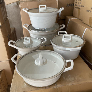 Ensemble de casseroles en aluminium moulé sous pression de haute qualité pour la <span class=keywords><strong>cuisine</strong></span> à domicile, revêtement antiadhésif, casseroles profondes, poêle, <span class=keywords><strong>cocotte</strong></span>, ensemble de 10 pièces - Product Image 2
