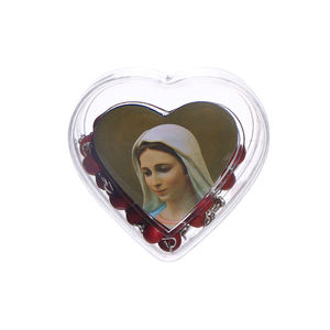 2024 Komi Vendita all'Ingrosso <span class=keywords><strong>Collana</strong></span> <span class=keywords><strong>Rosario</strong></span> con Perline Profumate in Legno Rosso Centro Maria e Ciondolo Croce Sacra Argentata - Product Image 6