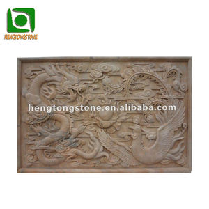 Patung Ukiran Bunga Marmer Gaya Antik Tiongkok Ukiran Dinding - Product Image 4