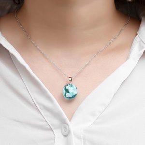 Gran oferta de collar de joyería de moda hecho a mano cielo azul nubes blancas resina bola de cristal colgante - Product Image 6