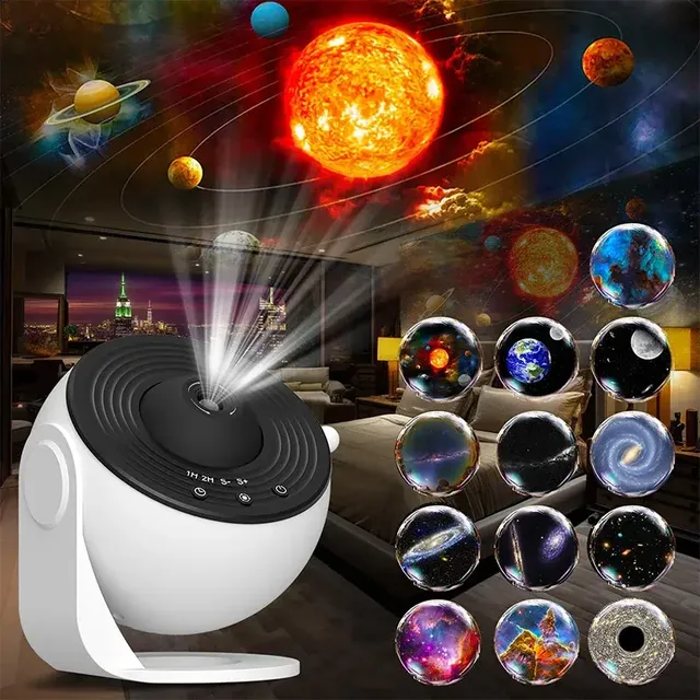 Star Galaxy Projector Night Light 13 1 Display Effect 360 Rotate Battery Warm White Children Kids Gift Bedroom Decor Wholesale