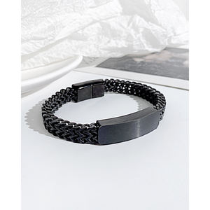 Mode luxe or argent noir plaqué acier inoxydable cubain <span class=keywords><strong>gourmette</strong></span> lien chaîne fermoir magnétique pour hommes Bracelet & Bracelets - Product Image 3