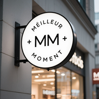 Enseigne de magasin en métal double face, enseignes en acrylique pour extérieur, enseigne personnalisée pour extérieur, boîtes lumineuses publicitaires LED pas chères, prix d'usine