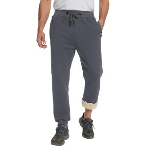 FOXA Men's Fleece <b>Joggers</b> Winter Warm <b>Sherpa</b> Lined Sweatpants Elastic Waist Active Wear - Product Image 2
