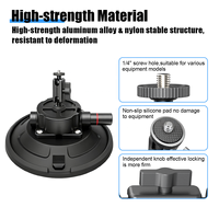 Support à ventouse de 6 pouces avec bras articulé, pompe manuelle en métal, capacité de charge verticale de 70 kg, base en silicone, filetage 1/4 pouces pour