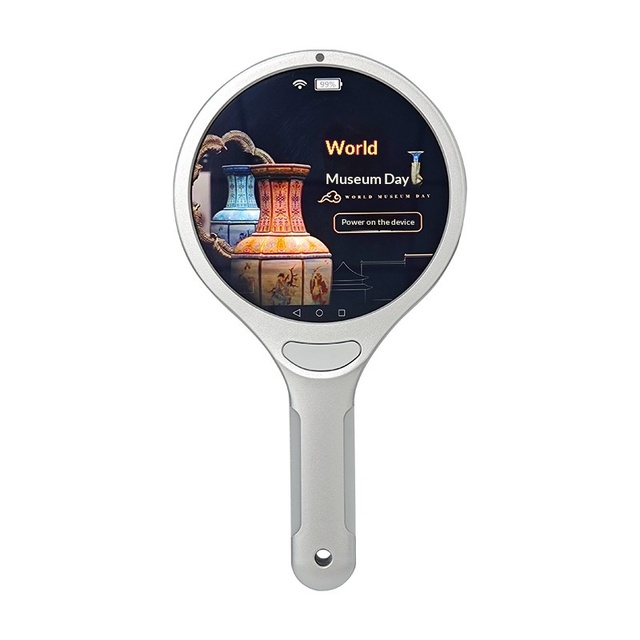 4inch Circular Screen Handheld Tablet Scanner MHY-YXPB Voice Broadcast Exhibition Halls Museums Intelligent Explanation Device