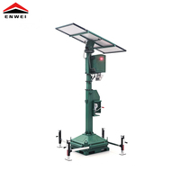 Torre de CCTV Portátil con Energía Solar, Paneles Solares de 420W, Batería de Litio, Mástil Manual de 4m para Seguridad en Almacenes Exteriores