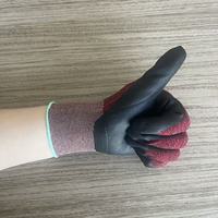 Gants de travail en nylon noir et rouge 18G avec revêtement en mousse de nitrile, fonction écran tactile, gants de protection respirants