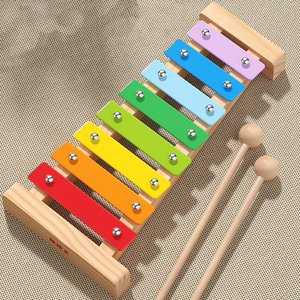 Xilófono de mano de madera de percusión de octava de colores para niños, instrumentos musicales educativos para bebés, xilófono de madera - Product Image 5