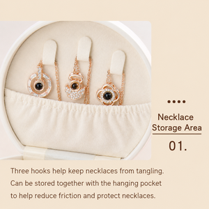 Portable PU Leather Jewelry Storage <b>Box</b> Semi Circle Travel Organizer Case for Ring Necklace <b>Earring</b> and <b>gift</b> store - Product Image 3