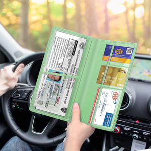 <span class=keywords><strong>Seguro</strong></span> de automóvil de cuero PU y titular de registro de automóvil, organizador esencial de guantera de vehículo, portadocumentos de vehículo - Product Image 2