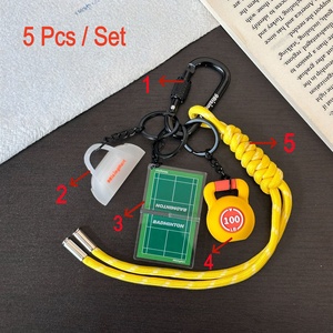 Lot de porte-clés fitness en gros, <span class=keywords><strong>5</strong></span>-en-<span class=keywords><strong>1</strong></span>, en silicone, haltères et kettlebells, breloques de sac, cadeau promotionnel, logo personnalisé - Product Image 3