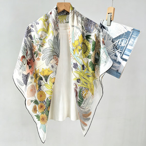 Mediterranean Resort Style Mulberry Silk <b>Chiffon</b> <b>Scarf</b> for Cruise Travel Outfitting - Product Image 3
