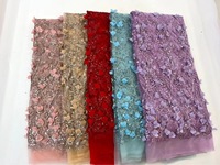Nouveau Tissu en Dentelle Tricotée 100% Polyester Respirant 2026 avec Broderie Tridimensionnelle pour Robes Femme et Fille, Accessoires de Mariage