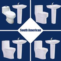 WC à siphon S-trap pour l'Amérique du Sud, cuvette de toilettes, lavabo, sanitaires complets