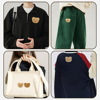 Offre Spéciale : Patchs en Chenille Personnalisés Motif Petit Ours, Écussons Brodés pour Vêtements, Patchs à Coudre en Forme d'Ours
