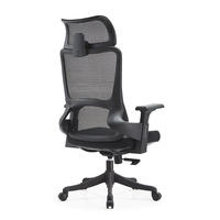 Chaise de bureau ergonomique à dossier haut en maille avec appui-tête et accoudoirs réglables, pivotante et réglable en hauteur, vente en gros