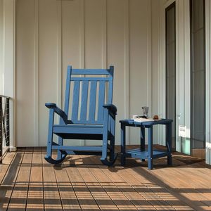 <span class=keywords><strong>Conjunto</strong></span> de Silla Adirondack <span class=keywords><strong>y</strong></span> <span class=keywords><strong>Mesa</strong></span> Auxiliar para Exteriores - Combinación de Comedor de Madera Sólida Resistente al Agua para Patio <span class=keywords><strong>y</strong></span> Terraza - Product Image 2