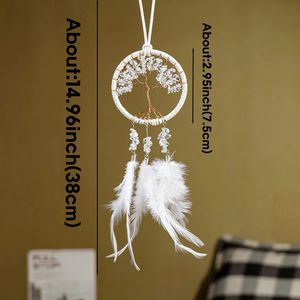 Acchiappasogni Intrecciato con Quarzo Rosa e Cristalli Naturali, Ciondolo per Auto con Chips di Ametista, Decorazione per la Casa - Product Image 2