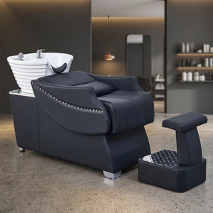 Cama de lavado de cabello semirreclinable para barbería y peluquería, con lavabo profundo, para cuidado capilar de alta gama - Product Image 1