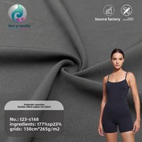 Tissu de yoga tricoté en polyester et élasthanne, brocart teint double face, bactériostatique, fonctionnel, semi-brillant à l'ammoniac, avec ions cuivre