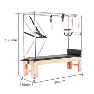 Wood Pilates Cadillac Reformer Combo Studio Oak Reformer con una torre de trapecio Cuerpo de mesa equilibrado 5 en 1 Set para el centro de <span class=keywords><strong>yoga</strong></span> en casa - Product Image 3