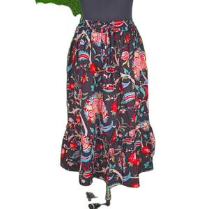 Meilleure jupe longue florale imprimée à la main en coton pour femme, style bohème, taille élastique, jupe d'été, taille personnalisée, prix de gros - Product Image 3