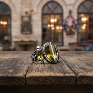 Oval Cut Citrine Gemstone Sword Design <b>Men</b> <b>Ring</b> Turkish Wholesale Handmade 925 Sterling Silver <b>Men</b> <b>Ring</b> - Product Image 2