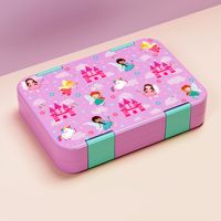 Boîte à lunch bento pour enfants avec 5 compartiments, thermos, anti-fuite, en ABS+PP+Tritan, motif de dessin animé, récipient à lunch micro-ondable