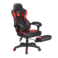 Chaise de jeu en cuir PU avec repose-pieds, appui-tête, support lombaire et accoudoirs articulés, fabrication OEM/ODM