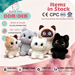 Peluche <span class=keywords><strong>chaton</strong></span> mignon et tendance, rembourrée en coton PP, jouet doux pour filles et enfants, compagnon de bureau, cadeau idéal - Product Image 1