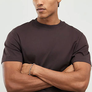 T-shirts en coton 100% uni en gros, tricotés, vierges, grande taille, hommes, unisexe, respirants - Product Image 3