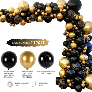 Black Golden Balloon Garland Arch kit coriandoli palloncino in lattice laurea matrimonio compleanno palloncini Decor Baby Shower Favor - Product Image 6