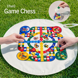 Tapis pliable imperméable et antidérapant Mydays pour camping en plein air, tapis de jeu d'échecs volant, couverture de pique-nique double usage avec rangement - Product Image 2