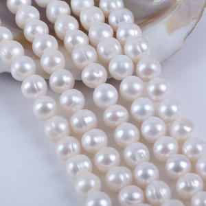 Perlas de Agua Dulce de 9-10 mm al por Mayor de Zhuji, Perlas Naturales Semiterminadas para Hacer Collares o Pulseras - Product Image 1