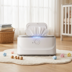 Calentador de toallitas húmedas para bebés, dispensador de toallitas húmedas de gran capacidad con temperatura ajustable, luz nocturna LED, alimentado por USB, portátil - Product Image 1