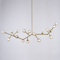 Suspension circulaire de lustre en verre nordique led doré simple au design unique