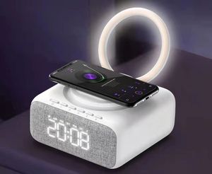 KINGSTAR-soporte portátil para teléfono móvil, Despertador con carga inalámbrica, luz LED, tela, altavoz BT - Product Image 6