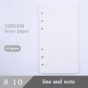 A5 #10 Cornell note 6 Carpeta de anillas Papel de recarga de cuaderno en espiral-Planificador diario semanal mensual Cuadrícula Línea de puntos Papel en blanco 100g - Product Image 2