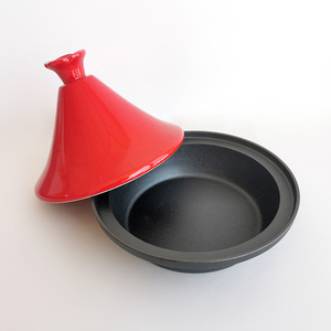 <span class=keywords><strong>Tajine</strong></span> marocain en fonte émaillée OEM pour cuisine, <span class=keywords><strong>plat</strong></span> marocain, <span class=keywords><strong>tajine</strong></span> avec couvercle en céramique, ensemble de batterie de cuisine - Product Image 3