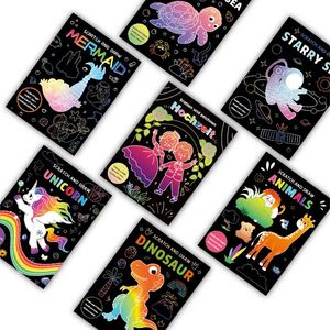 Kits de Proyectos DIY, Regalos, Libro de Dibujo Mágico Colorido, Papel para Rascar con Efecto Arcoíris, Arte para Niños - Product Image 5