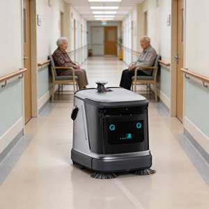 Robot de Limpieza Automático <span class=keywords><strong>con</strong></span> IA para Evitar Obstáculos, Limpieza Inteligente Controlada por Aplicación, Húmedo/Seco para Hospitales y Sanatorios - Product Image 1