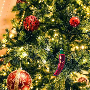 <span class=keywords><strong>Ornement</strong></span> de Noël en verre soufflé en forme de <span class=keywords><strong>piment</strong></span> rouge, décoration de maison amusante et suspendue, écologique - Product Image 4