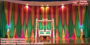 Telón de fondo multicolor cortinas para evento Mehndi fondos coloridos para evento de boda Floral Multicolor telón de fondo para Mehndi NightUSA - Product Image 4