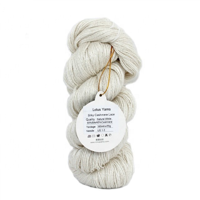 Lotus Yarns Silk Cashmere Blended Natural Hand knitting Yarn For Hand Dye