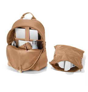 Tan Neoprene Casual Sports <b>Backpack</b> Waterproof Softback Laptop Book Gym Bag for Travel - Product Image 4